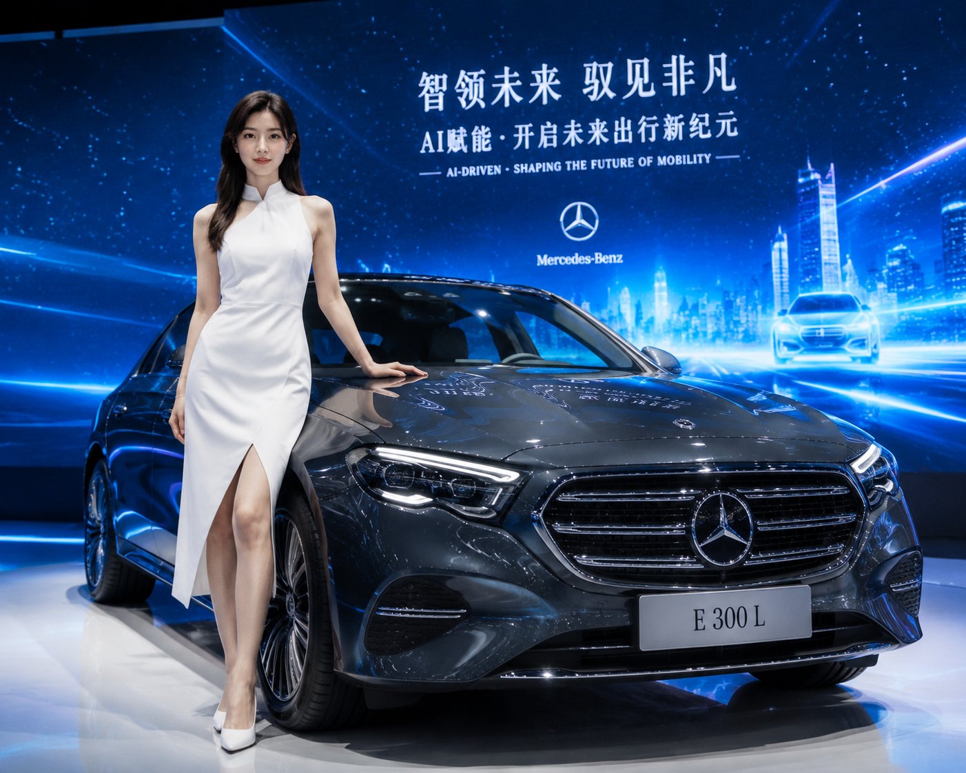 奔驰 E 300 L AI 智驾发布会海报